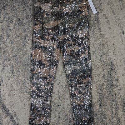 Venus Leggings Women's Medium Camouflage Pattern Sequin Designer Fashion